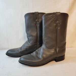 Tony Lama (Men's 8.5) STYLE 7703 Vintage Roper Gray Leather Cowboy Boots